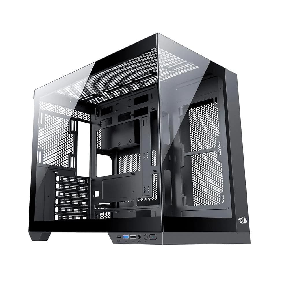 Gabinete Gamer Redragon Wideload Pro, Mid Tower, ATX, Lateral e Frontal em Vidro Temperado, Preto - CA-604B-PRO