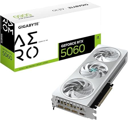 Placa de Vídeo Gigabyte RTX 5060 Aero OC, 8GB GDDR7 - GV-N5060AERO OC-8GD